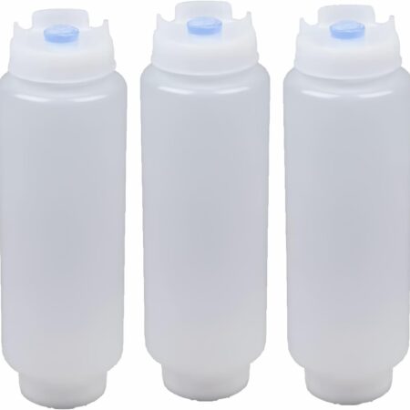 Squeeze Bottle Refillable 16 oz Blue Tip (Blue) 3 pack