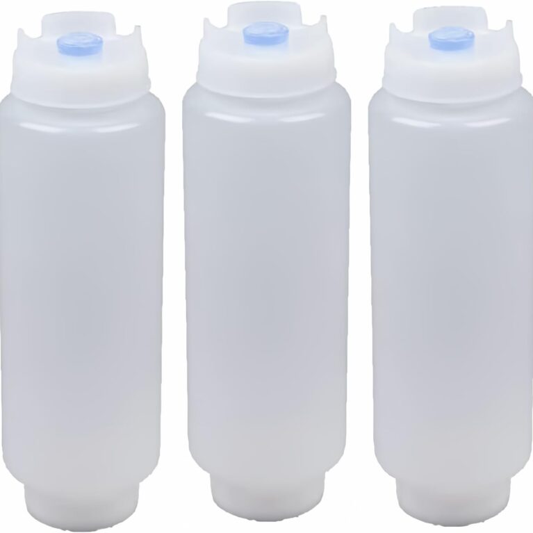 Squeeze Bottle Refillable 16 oz Blue Tip (Blue) 3 pack