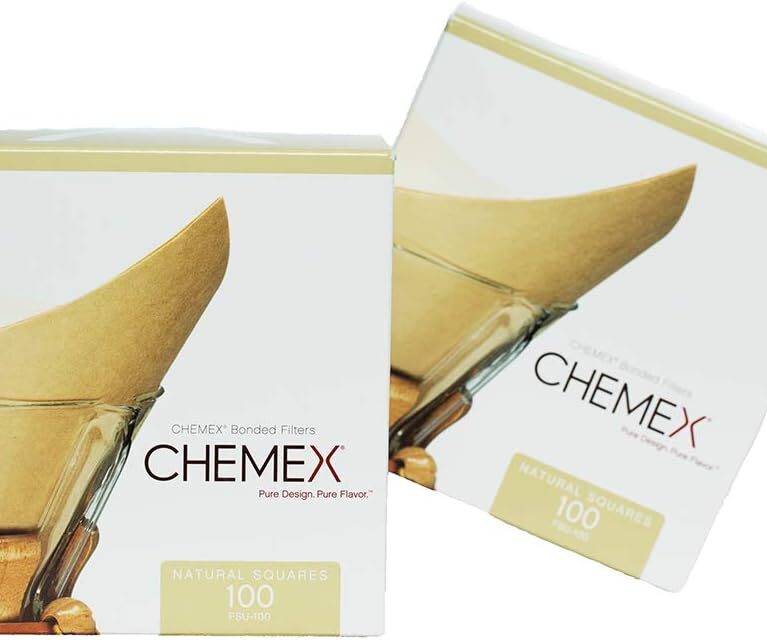 Chemex Bonded Filter - Natural Square - 100 Count (Pack of 2) - Exclusive Packaging
