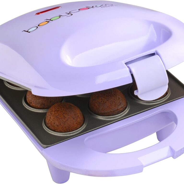Babycakes Mini Cake Pop Maker by Select Brands - Easy-to-Use Machine - Recipes Included - Non-Stick Coating, Non-Skid Feet & Power Light - Makes 9 Cake Pops