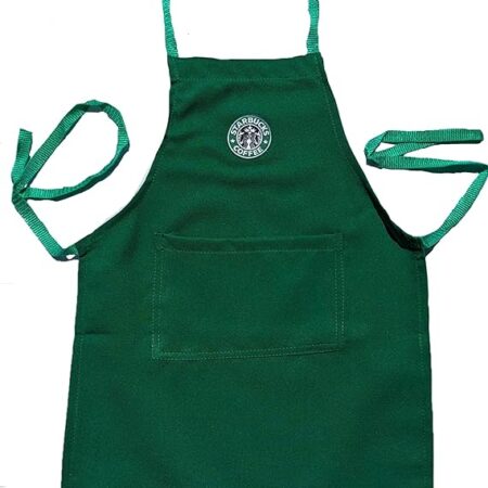 Ultimate Aprons Beautiful Green Apron Center Pocket Embroidered Logo Patch (Kids Medium (8-12))