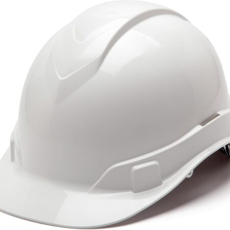 Pyramex Safety Ridgeline Cap Style Hard Hat, 6-Point Ratchet Suspension, White, One Size (HP46110)