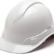 Pyramex Safety Ridgeline Cap Style Hard Hat, 6-Point Ratchet Suspension, White, One Size (HP46110)