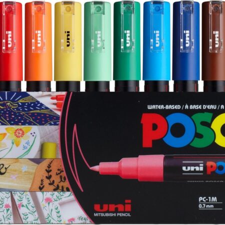 12 Posca Paint Markers, 1M Markers with Extra Fine Tips, Posca Marker Set of Acrylic Paint Pens | for Art Supplies, Fabric Paint, Markers for Art