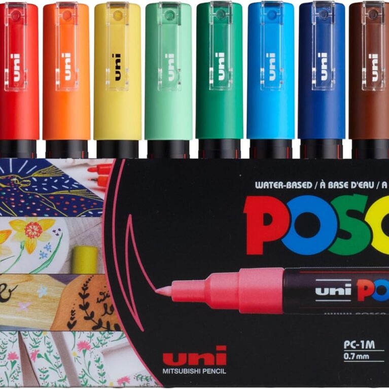 12 Posca Paint Markers, 1M Markers with Extra Fine Tips, Posca Marker Set of Acrylic Paint Pens | for Art Supplies, Fabric Paint, Markers for Art